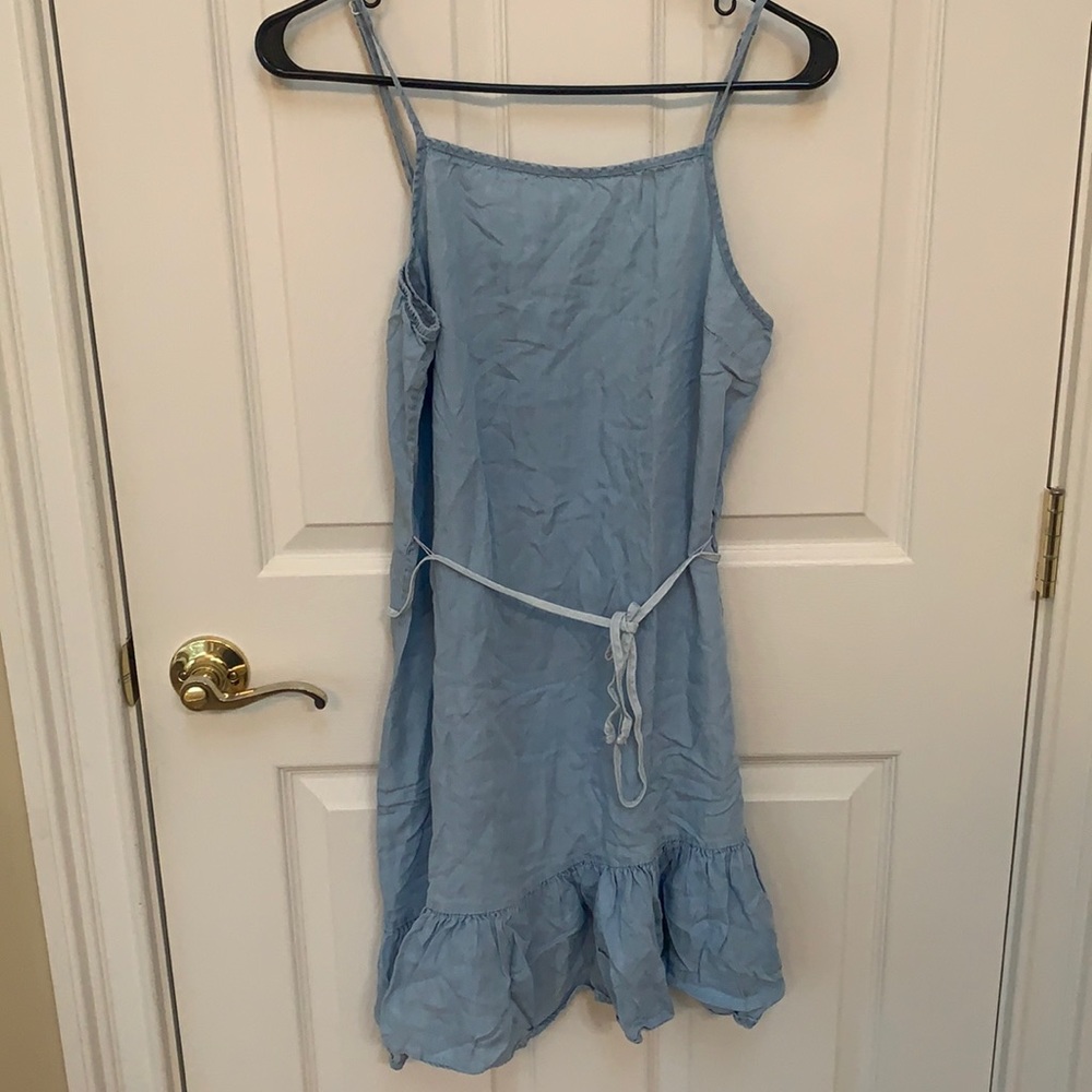 Asymmetrical chambray dress